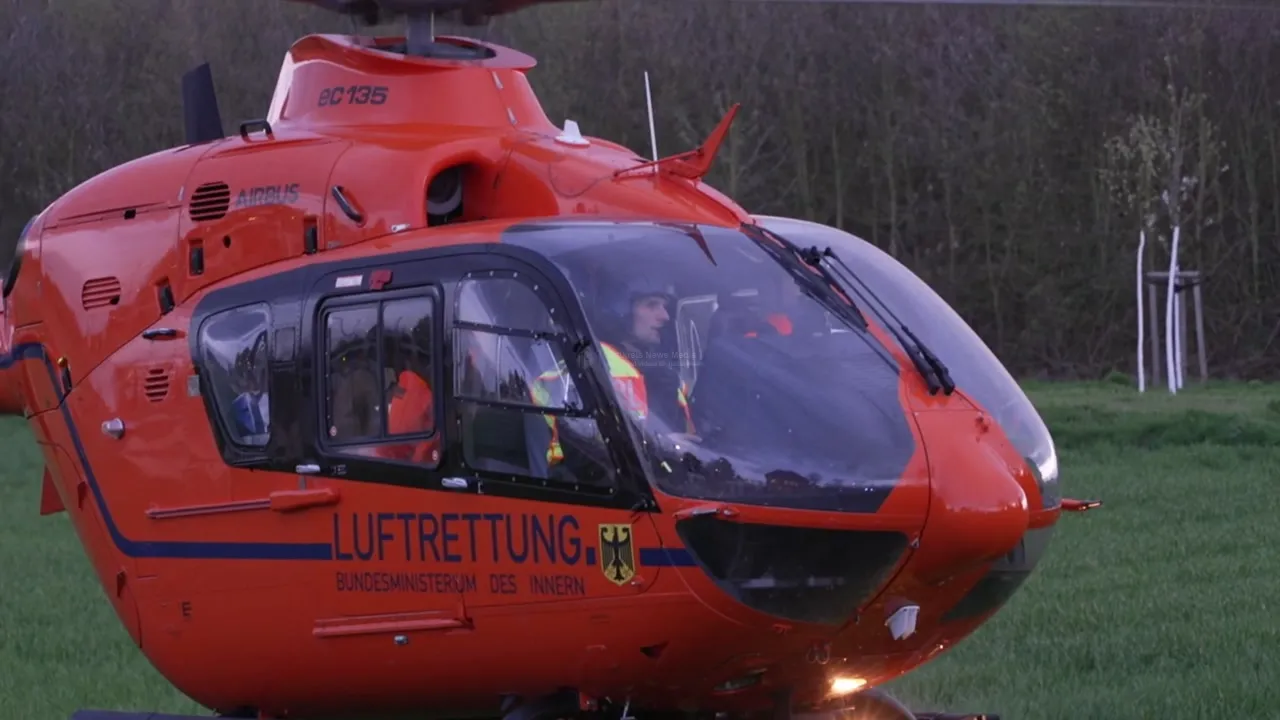 Rettungshubschrauber nach Unfall in Wesseling