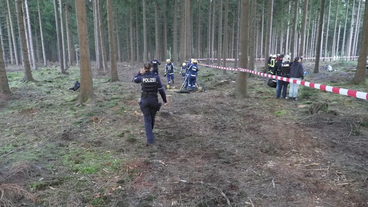 Unfallstelle nach Flugzeugabsturz im Hürtgenwald
