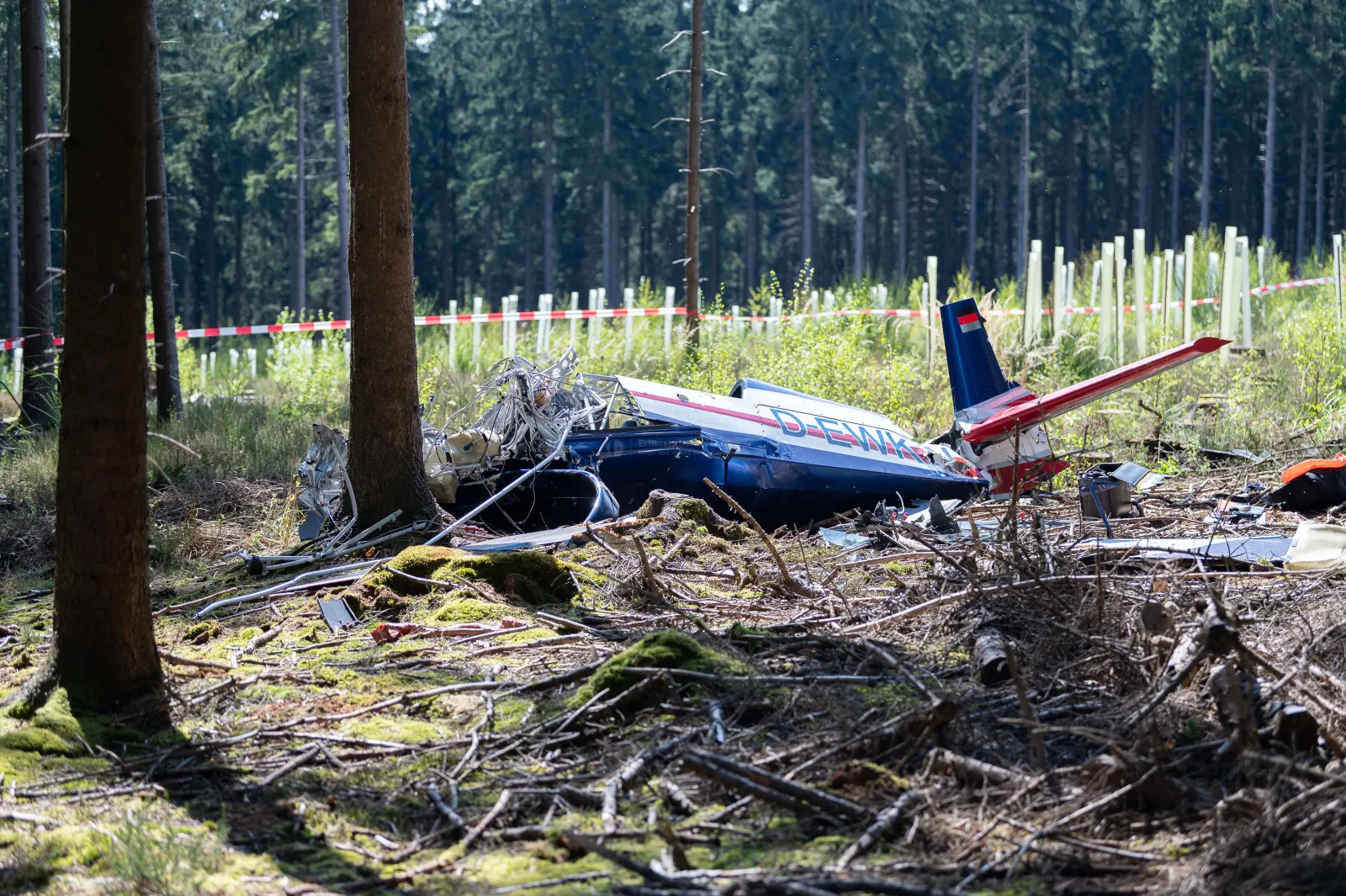 Wrack eines Kleinflugzeugs im Wald bei Hürtgenwald