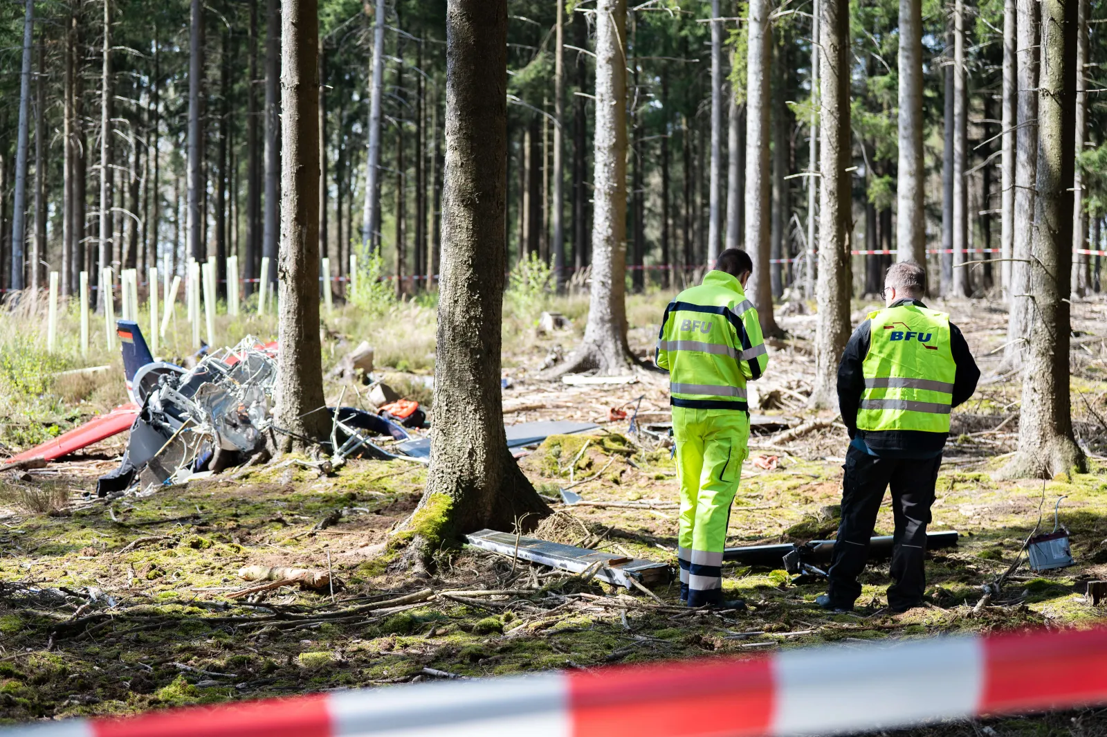 Unfallstelle nach Flugzeugabsturz im Hürtgenwald