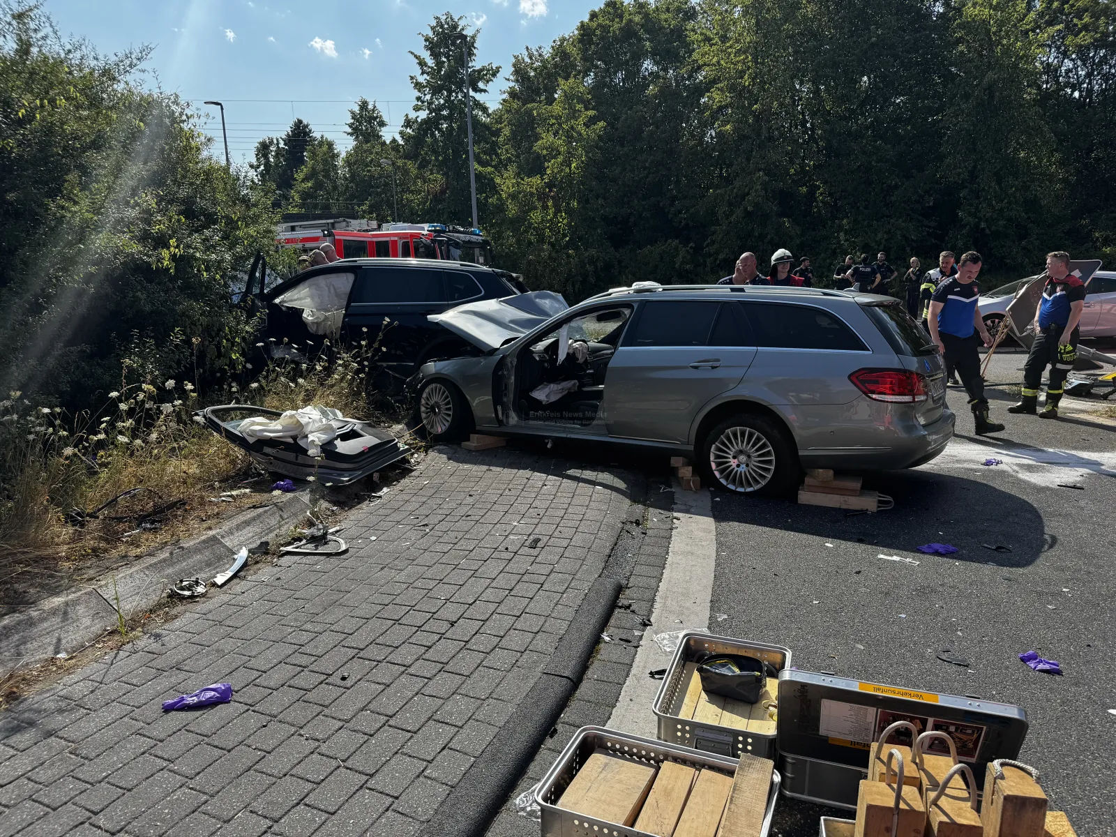 Verkehrsunfall mit zwei Pkw in Wesseling